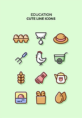 아이콘 교육 빵 큐티아이콘 사람없음 세트 계란 자전거 수레 우유 닭 바게트 농기구 밀 라인아이콘 젖소 고무장갑 교육아이콘 벼이삭 2D아이콘 AI파일 음식 장갑 농업 조류 유제품 곡류 알 바이크 카트 소 이삭 고무 파일형식 벡터