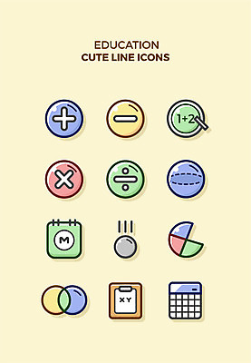 도형 아이콘 교육 큐티아이콘 사람없음 세트 기록 수학 덧셈 뺄셈 라인아이콘 교육아이콘 곱셈 나눗셈 연산기호 집합 2D아이콘 AI파일 기호 교과목 모임 사칙연산 파일형식 벡터