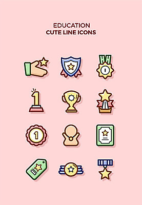 아이콘 교육 별 큐티아이콘 사람모양 사람없음 세트 우승 수상_상을받음 상패 트로피 메달 라인아이콘 즐거움 배지 교육아이콘 수상자 2D아이콘 AI파일 자연요소 모양 감정 최고 상_우승 상_상패 파일형식 벡터