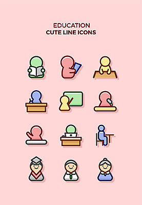 아이콘 교복 학사모 큐티아이콘 설명 앉기 사람없음 노트북 세트 독서 기록 발표 가르침 라인아이콘 책상 교육아이콘 2D아이콘 AI파일 모자_잡화 옷 교육 가구 졸업 모션 전자제품 파일형식 벡터