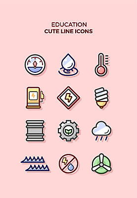 구름 아이콘 교육 파도 큐티아이콘 사람없음 세트 에너지 물방울 비 온도계 체온계 라인아이콘 프로펠러 교육아이콘 2D아이콘 AI파일 자연요소 바다 날씨 파일형식 벡터