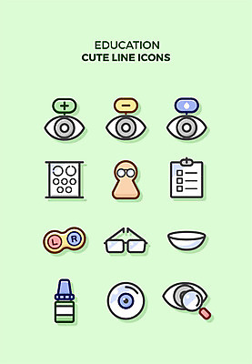 아이콘 교육 안경 돋보기 큐티아이콘 사람없음 세트 눈동자 오른쪽 왼쪽 라인아이콘 눈물 교육아이콘 서류판 시력검사표 안약 콘택트렌즈 2D아이콘 AI파일 잡화 감정 사무용품 눈_신체부위 방향 파일형식 벡터