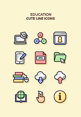 아이콘 교육 학사모 큐티아이콘 사람없음 책 스마트폰 컴퓨터 세트 떨어짐 라인아이콘 파일 폴더 올리기 이미지 클릭 교육아이콘 클라우드서비스 2D아이콘 AI파일 모자_잡화 컨셉 졸업 모션 전자제품 핸드폰 스마트기기 서비스 파일형식 벡터