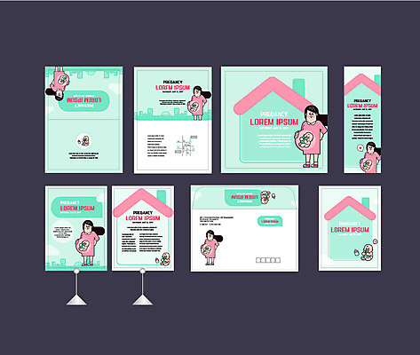 템플릿 배너템플릿 여자 주택 한명 이벤트 성인 세트 임산부 임신 현수막 아기 젖병 전단 엽서 초대장 약도 소봉투 행사세트 행사템플릿 AI파일 1 배너 지도 편지봉투 카드_감사 사람 건물 아기용품 편지 홍보물 파일형식 벡터