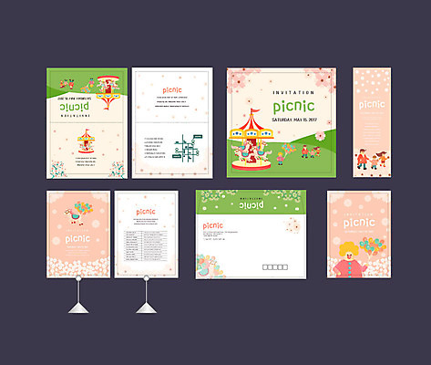 템플릿 배너템플릿 여자 남자 어린이 가족 이벤트 여러명 성인 세트 소풍 놀이공원 현수막 피에로 전단 엽서 초대장 풍선 약도 회전목마 소봉투 행사세트 행사템플릿 AI파일 배너 다수 지도 관계 편지봉투 카드_감사 사람 야외활동 테마파크 놀이기구 편지 홍보물 파일형식 벡터