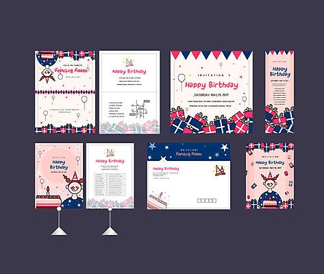 템플릿 배너템플릿 여자 어린이 한명 미소 이벤트 앞모습 선물상자 세트 고깔모자 현수막 생일파티 생일케이크 전단 엽서 초대장 약도 소봉투 행사세트 행사템플릿 AI파일 모자_잡화 1 배너 뷰포인트 지도 편지봉투 카드_감사 표정 선물 사람 상자 케이크 생일 편지 홍보물 파일형식 벡터