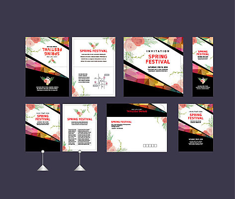 템플릿 배너템플릿 꽃 나뭇잎 이벤트 사람없음 세트 축제 봄 현수막 전단 엽서 초대장 약도 소봉투 행사세트 행사템플릿 AI파일 식물 배너 계절 잎 지도 편지봉투 카드_감사 편지 홍보물 파일형식 벡터