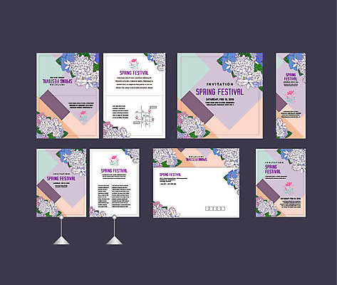 템플릿 배너템플릿 꽃 이벤트 사람없음 세트 축제 봄 현수막 전단 엽서 초대장 약도 소봉투 행사세트 행사템플릿 AI파일 식물 배너 계절 지도 편지봉투 카드_감사 편지 홍보물 파일형식 벡터