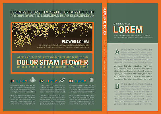 템플릿 표지디자인 북디자인 출판디자인 내지 리플렛 북커버 3단접지 나뭇잎 꽃나무 사람없음 세트 다양 꽃비 이미지템플릿 AI파일 나무 꽃 다수 잎 파일형식 벡터