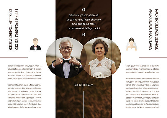 템플릿 표지디자인 북디자인 출판디자인 여자 노년 남자 내지 리플렛 웨딩드레스 북커버 3단접지 나비넥타이 미소 상반신 성인 두명 앞모습 세트 노부부 한국인 60대 리마인드웨딩 이미지템플릿 AI파일 부부 드레스 뷰포인트 결혼 넥타이 표정 사람 동양인 파일형식 벡터