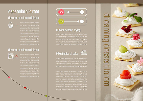 템플릿 표지디자인 북디자인 출판디자인 내지 리플렛 북커버 과일 3단접지 그래프 디저트 사람없음 세트 쿠키 컵케이크 카나페 생크림 이미지템플릿 AI파일 음식 서양음식 케이크 크림 파일형식 벡터