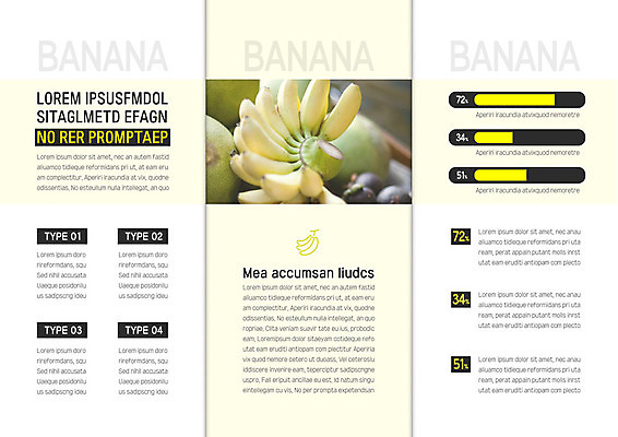 템플릿 표지디자인 북디자인 출판디자인 내지 리플렛 한송이 북커버 3단접지 그래프 바나나 사람없음 세트 열대과일 이미지템플릿 AI파일 1 과일 송이 파일형식 벡터