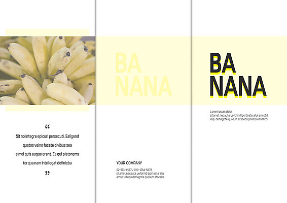 템플릿 표지디자인 북디자인 출판디자인 표지 리플렛 북커버 3단접지 바나나 사람없음 세트 노란색 이미지템플릿 AI파일 컬러 과일 파일형식 벡터