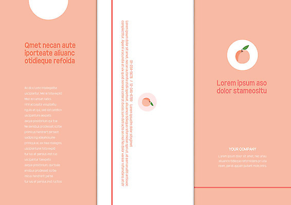 템플릿 표지디자인 북디자인 출판디자인 표지 리플렛 분홍색 북커버 3단접지 나뭇잎 사람없음 세트 원형 복숭아 이미지템플릿 AI파일 도형 컬러 잎 과일 파일형식 벡터