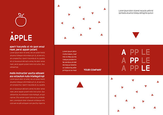 템플릿 표지디자인 북디자인 출판디자인 표지 리플렛 북커버 3단접지 사람없음 빨간색 세트 삼각형 사과 이미지템플릿 AI파일 도형 컬러 과일 파일형식 벡터