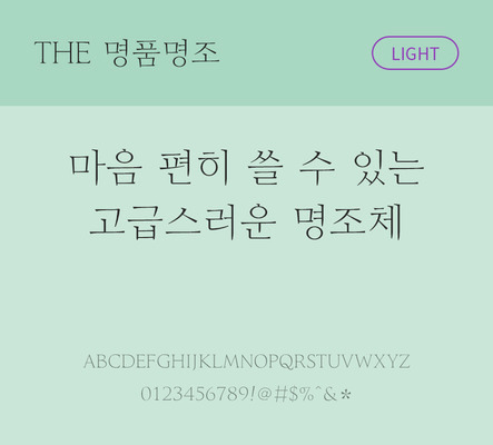 폰트 한글 사람없음 TTF 라이트체 국문폰트 낱개폰트 설치폰트 베이직서체 명품명조체 문자 파일형식 THE폰트