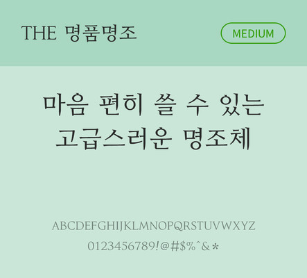 폰트 한글 사람없음 TTF 국문폰트 낱개폰트 설치폰트 베이직서체 미디움체 명품명조체 문자 파일형식 THE폰트