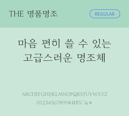폰트 한글 사람없음 TTF 레귤러체 국문폰트 낱개폰트 설치폰트 베이직서체 명품명조체 문자 파일형식 THE폰트