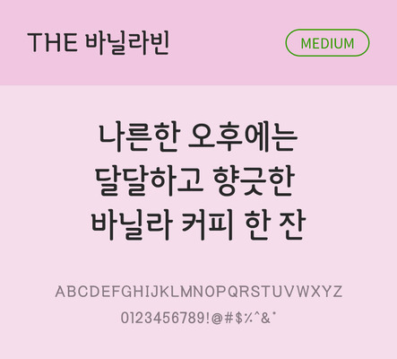 손글씨 폰트 한글 사람없음 TTF 국문폰트 낱개폰트 설치폰트 디자인서체 미디움체 바닐라빈체 문자 파일형식 THE폰트