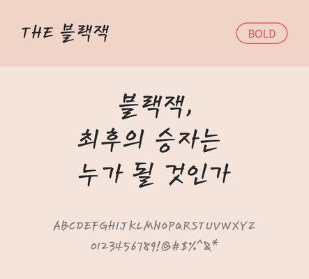 손글씨 폰트 한글 사람없음 TTF 볼드체 국문폰트 낱개폰트 설치폰트 디자인서체 블랙잭체 문자 파일형식 THE폰트
