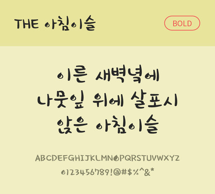 폰트 한글 사람없음 TTF 볼드체 국문폰트 낱개폰트 설치폰트 디자인서체 아침이슬체 문자 파일형식 THE폰트