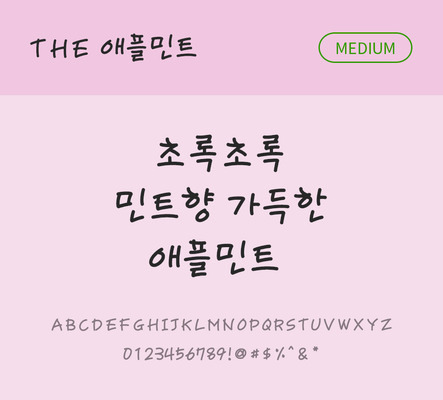 손글씨 폰트 한글 사람없음 TTF 국문폰트 낱개폰트 설치폰트 디자인서체 미디움체 애플민트체 문자 파일형식 THE폰트