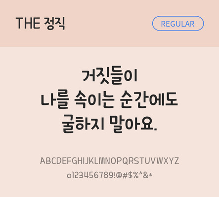 폰트 한글 사람없음 TTF 레귤러체 국문폰트 낱개폰트 설치폰트 디자인서체 정직체 문자 파일형식 THE폰트