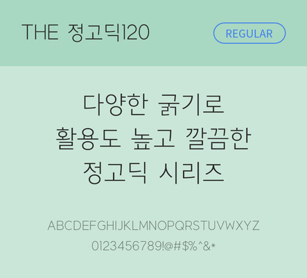 폰트 한글 사람없음 TTF 레귤러체 국문폰트 낱개폰트 설치폰트 베이직서체 정고딕체 정고딕120체 문자 파일형식 THE폰트