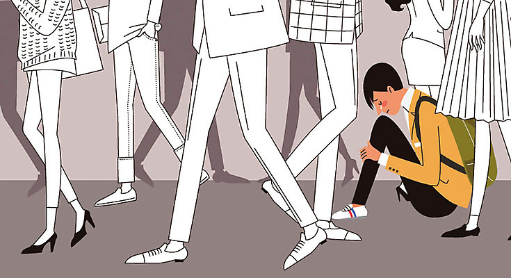 전신 학생 여자 남자 교복 일러스트 학교 청소년 여러명 10대 하반신 고독 학대 무관심 눈물 괴로움 왕따 힘듦 국내일러스트 AI파일 옷 교육 감정 다수 컨셉 사람 사회이슈 파일형식 벡터