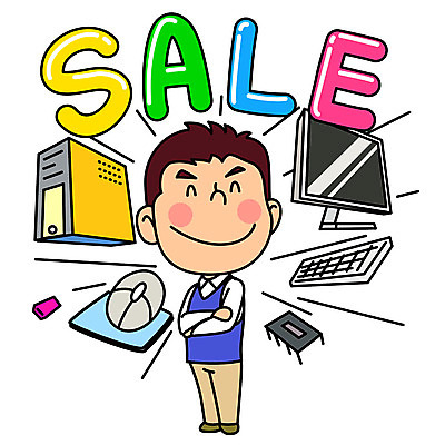 남자 일러스트 한명 미소 성인 컴퓨터 세일 키보드 마우스 구매 USB 본체 마우스패드 국내일러스트 AI파일 1 표정 사람 전자제품 쇼핑 컴퓨터용품 파일형식 벡터