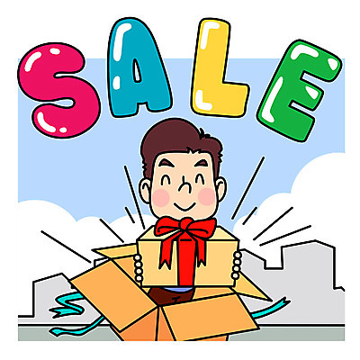 남자 리본 일러스트 한명 미소 상반신 성인 건물 선물상자 세일 구매 국내일러스트 AI파일 1 건축물 표정 선물 사람 쇼핑 상자 파일형식 벡터