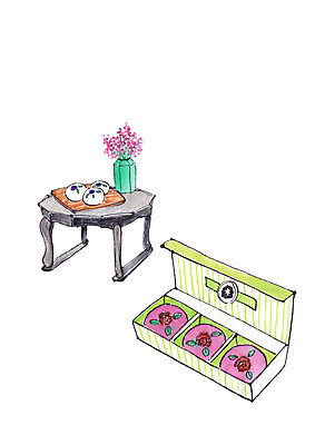 PSD 한국전통 접시 일러스트 떡 선물포장 사람없음 꽃병 전통음식 다과상 다식 전통다과 국내일러스트 전통 식기 꽃 음식 포장 한국 선물 다과 파일형식