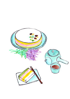 PSD 한국전통 꽃 일러스트 젓가락 떡 사람없음 전통음식 찻잔 찻주전자 다과 떡케이크 백설기 국내일러스트 식물 전통 음식 주전자 디저트 잔 한국 수저 케이크 파일형식