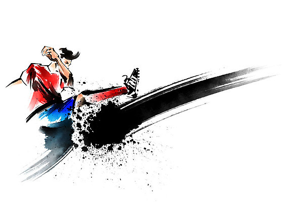 전신 PSD 남자 스포츠 일러스트 캘리그라피 붓터치 축구선수 한명 성인 축구 슛 공차기 월드싸커 국내일러스트 1 모션 운동선수 사람 구기 파일형식