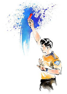 PSD 남자 스포츠 일러스트 캘리그라피 붓터치 손바닥 한명 들기 상반신 성인 축구 심판 레드카드 월드싸커 국내일러스트 1 손 모션 경고 사람 구기 카드_놀이용품 파일형식