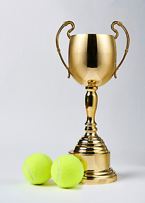 포토 JPG 스튜디오촬영 실내 사람없음 두개 테니스 테니스용품 테니스공 트로피 국내포토 스포츠용품 2 공 내부 구기 상_우승 파일형식