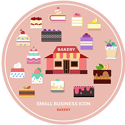 아이콘 사람없음 빵집 조각케이크 생일케이크 창업 초코케이크 과일케이크 소상공인 2D아이콘 AI파일 직업 경제 케이크 상점 상인 자영업 파일형식 벡터
