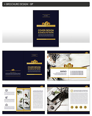 템플릿 ZIP 리본 선물포장 선물 팜플렛 사람없음 금색 솔방울 인디자인 INDD 이미지템플릿 컬러 포장 파일형식