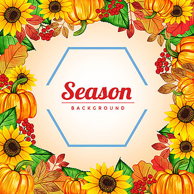 PSD 계절 열매 백그라운드 단풍 꽃백그라운드 일러스트 호박 해바라기 프레임 사람없음 가을 육각형 꽃프레임 가을배경 국내일러스트 도형 식물 꽃 잎 채소 파일형식 가을_계절