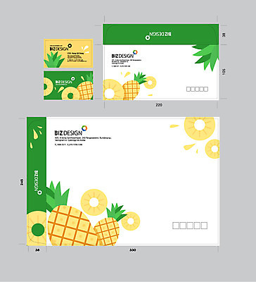 템플릿 명함 명함템플릿 서류봉투 편지봉투 사람없음 세트 노란색 파인애플 슬라이스 패키지 봉투템플릿 우편봉투 비즈디자인 봉투디자인 이미지템플릿 AI파일 컬러 과일 봉투 편지 우편물 열대과일 파일형식 벡터