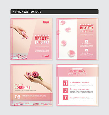 PSD 템플릿 손 꽃잎 꽃 분홍색 웹템플릿 한손 두명 신체부위 세트 뷰티 카드뉴스 정방형 이미지템플릿 식물 컬러 사람 파일형식
