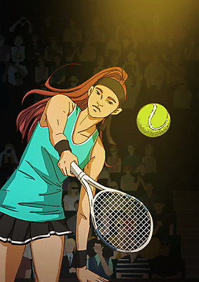 PSD 여자 남자 스포츠 일러스트 여러명 상반신 성인 운동 테니스 잡기 테니스라켓 군중 테니스장 테니스선수 객석 치기 아트툰 국내일러스트 다수 스포츠시설 모션 운동선수 건강 사람 구기 라켓 그림 파일형식