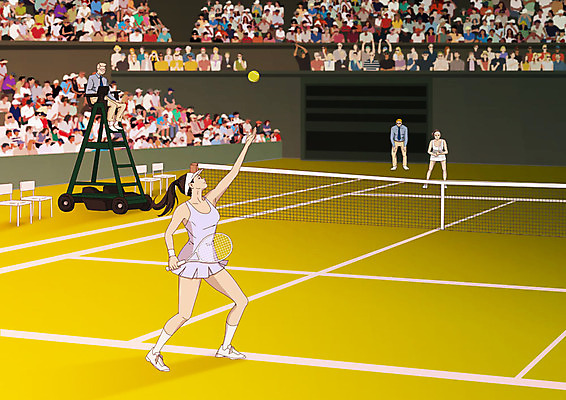 전신 PSD 여자 남자 스포츠 일러스트 서기 들기 여러명 성인 운동 테니스 테니스라켓 심판 군중 테니스장 테니스선수 객석 아트툰 국내일러스트 다수 스포츠시설 모션 운동선수 건강 사람 구기 라켓 그림 파일형식