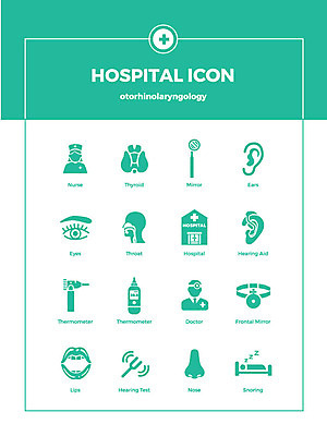 아이콘 사람모양 병원 사람없음 세트 거울 간호사 온도계 체온계 입술 코 귀 목 보청기 이비인후과 청력검사 코골이 안구 2D아이콘 AI파일 모양 의학 신체부위 의료진 검사_조사 파일형식 벡터