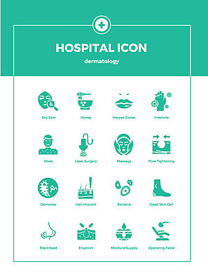 아이콘 건조 사람모양 사람없음 세트 마사지 수분 피부 꿀 박테리아 알레르기 모공 모발이식 수술대 피부과 2D아이콘 AI파일 모양 의학 병원 신체부위 질병 파일형식 벡터