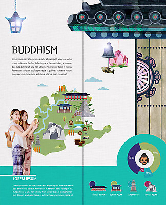 전신 PSD 템플릿 표지디자인 북디자인 출판디자인 여자 내지 여행 지도 불교 2단접지 북커버 연꽃 미소 사람 팜플렛 20대 성인 두명 전통문양 한국인 종 사찰 석탑 부처 처마 성인여자만 이미지템플릿 전통 문양 꽃 종교 리플렛 종교건축 표정 동양인 청년 탑 여자만 성인만 파일형식