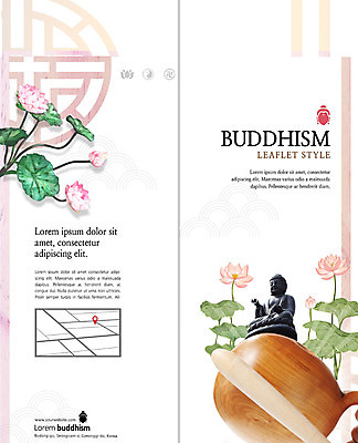 PSD 템플릿 표지디자인 북디자인 출판디자인 표지 불교 2단접지 북커버 연꽃 팜플렛 사람없음 전통문양 부처 위치 목탁 이미지템플릿 전통 문양 꽃 종교 리플렛 불교용품 파일형식