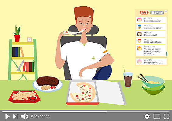 남자 일러스트 피자 스테이크 한명 사람 상반신 성인 감자튀김 짜장면 먹기 콜라 채팅 인터넷방송 크리에이터 국내일러스트 AI파일 직업 1 모션 감자 패스트푸드 서양음식 중식 튀김 탄산음료 파일형식 벡터 1인미디어