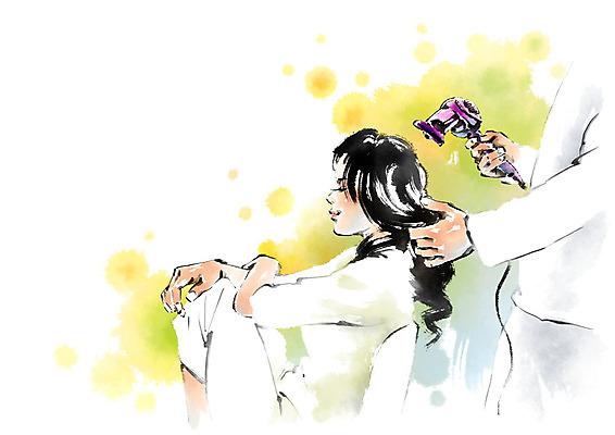 전신 PSD 커플 여자 남자 일러스트 캘리그라피 붓터치 사람 앉기 상반신 성인 두명 드라이어 머리말리기 국내일러스트 관계 모션 미용용품 파일형식