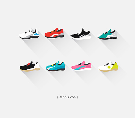 아이콘 스포츠용품 운동화 사람없음 여러개 테니스 테니스용품 테니스화 2D아이콘 AI파일 스포츠 다수 신발 구기 오브젝트 파일형식 벡터
